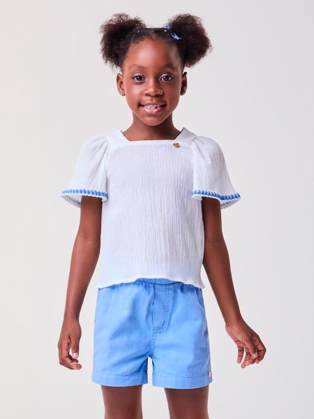 Conjunto Anarrugado Azul com Sianinha