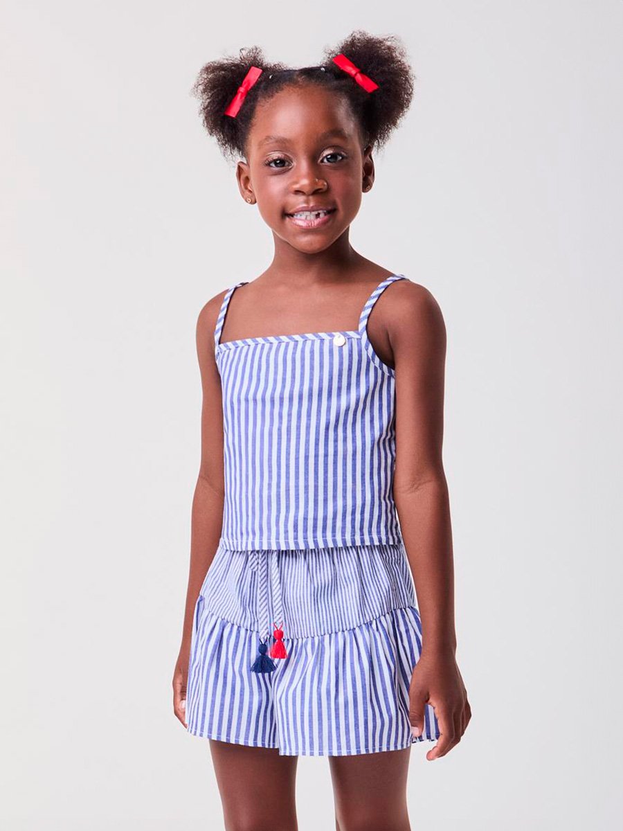 Vestido Azul com Cerejas