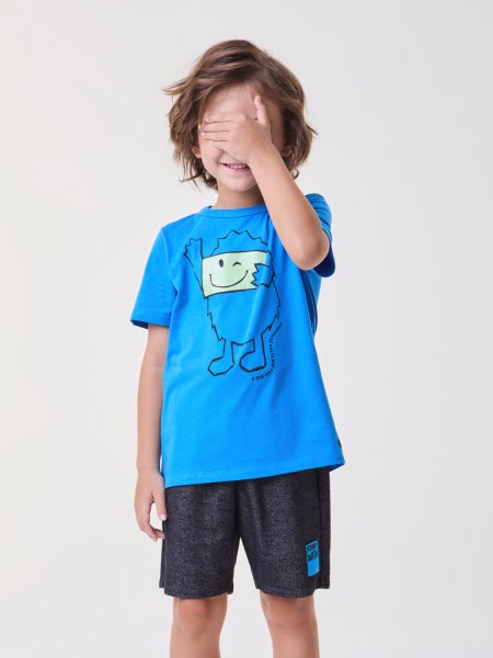 Conjunto Azul de Moletom Mescla