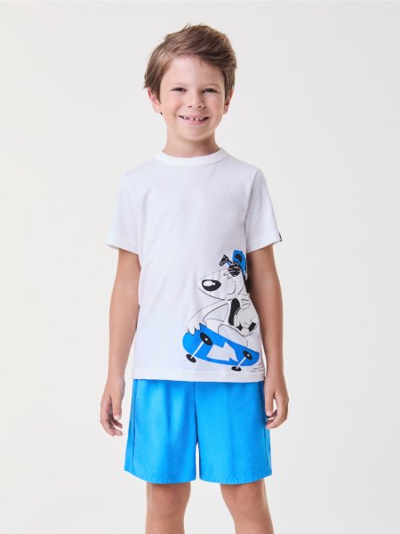 Conjunto Azul com Dog Skatista