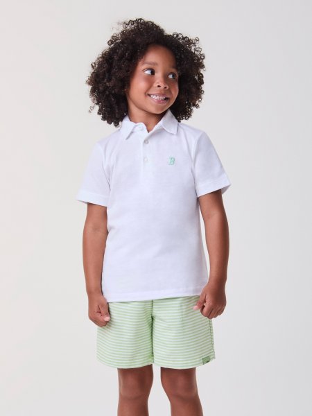 Conjunto Off e Verde Listrado