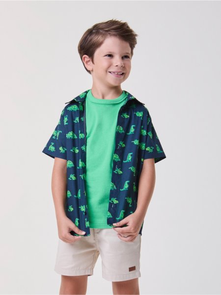 Camisa Manga Curta Azul dos Dinos