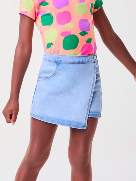 Short Saia Jeans Transpassado