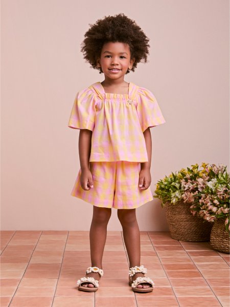 Conjunto Rosa Quadriculado