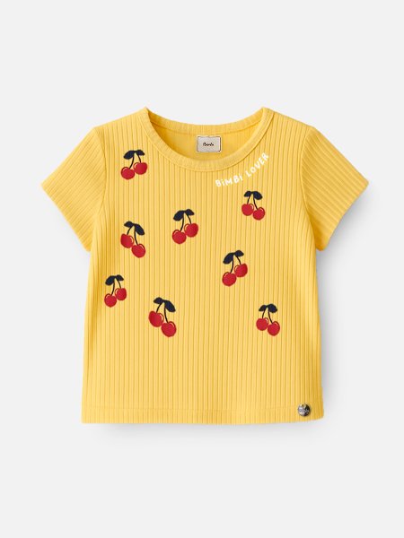 Blusa de Turim Amarela com Cerejas