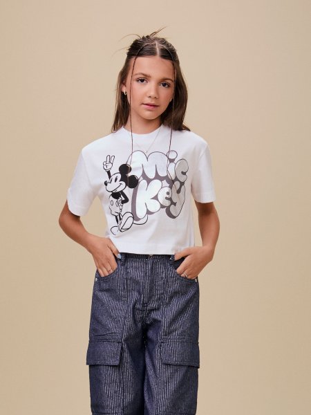 T-Shirt Off White do Mickey