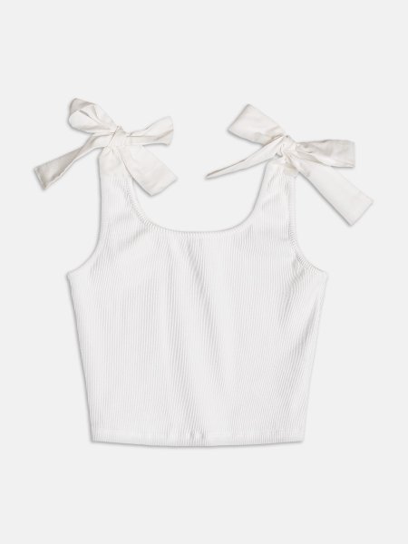 Top Off White de Ribana com Laços
