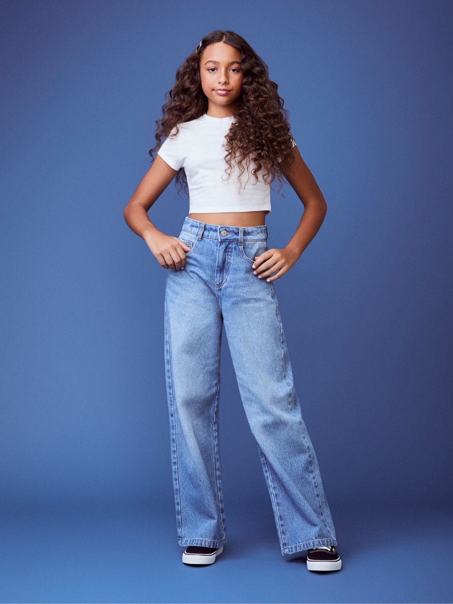 Calça Jeans Wide Leg Azul