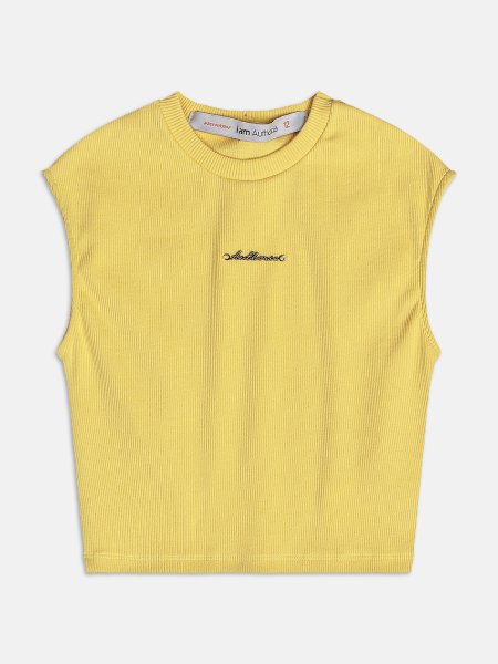 Top de Ribana Amarelo com Placa Metal