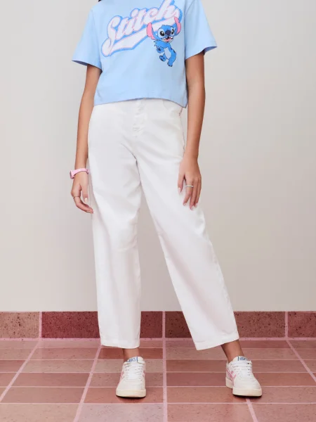 Calça Baloon Sarja Off White