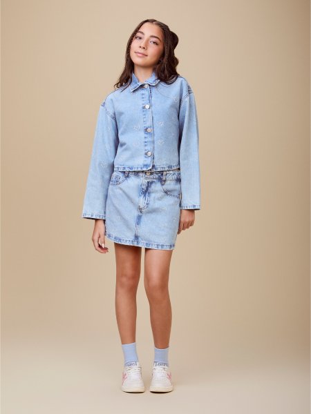 Jaqueta Jeans Azul com Strass