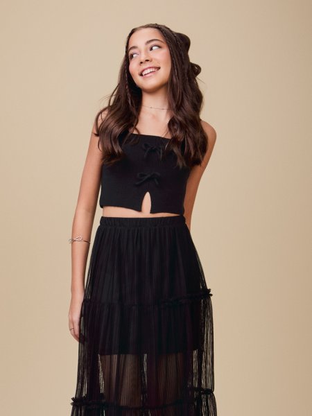 Top de Tricot com Detalhes de Laço