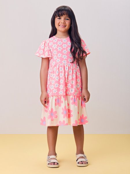 Vestido Rosa Neon Floral