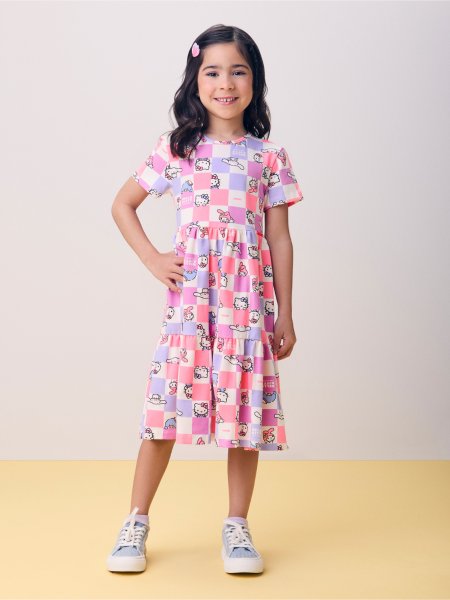 Vestido Quadriculado da Hello Kitty e Amigos
