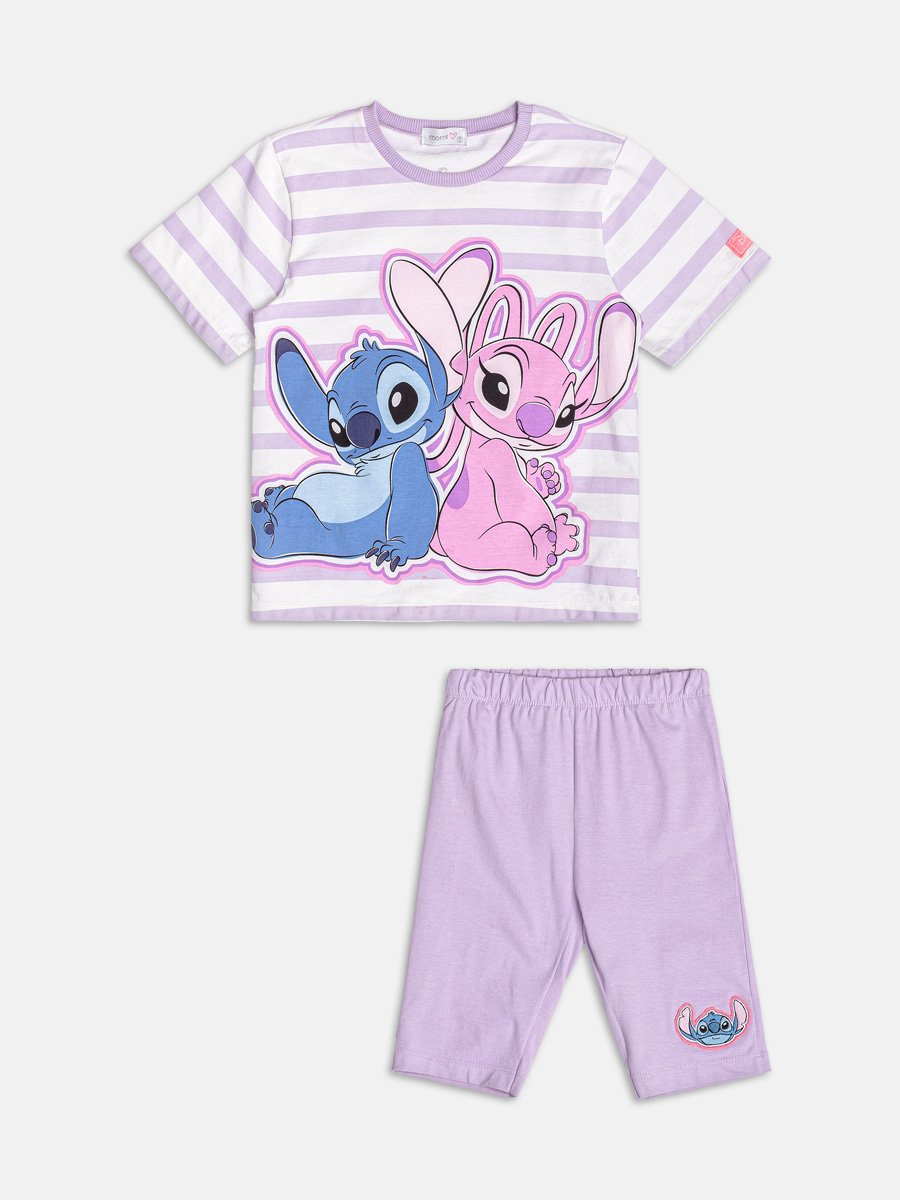 Conjunto Listrado do Stitch e Angel