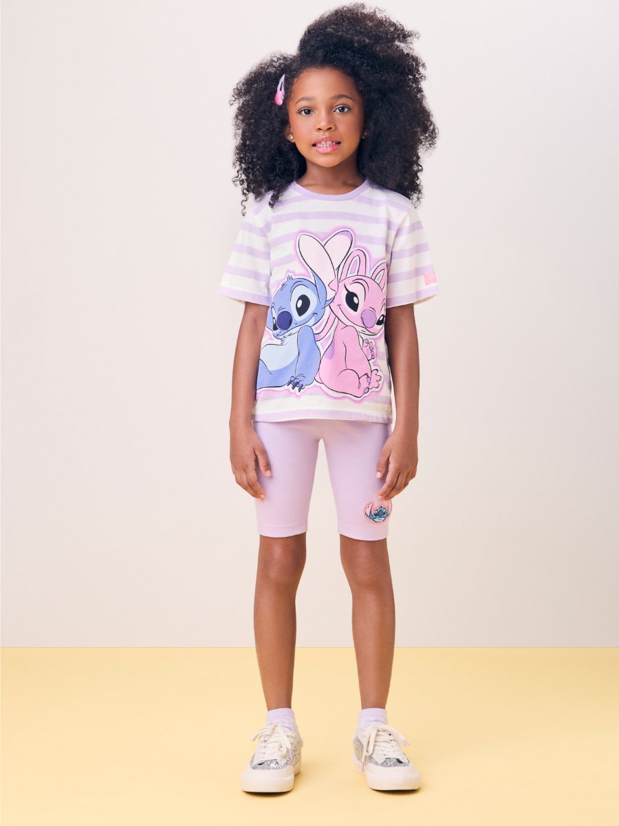 Conjunto Listrado do Stitch e Angel