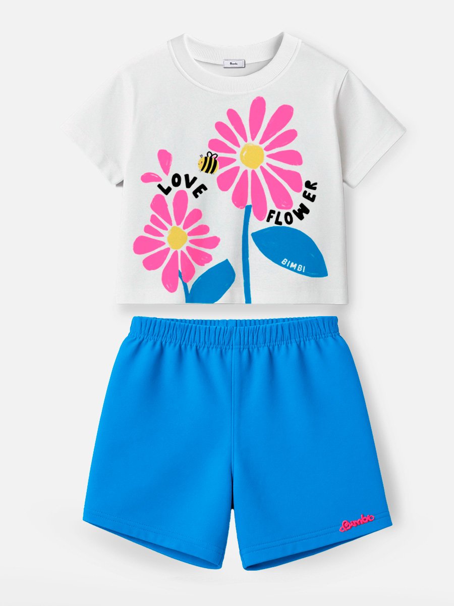 Conjunto Azul Love Flower