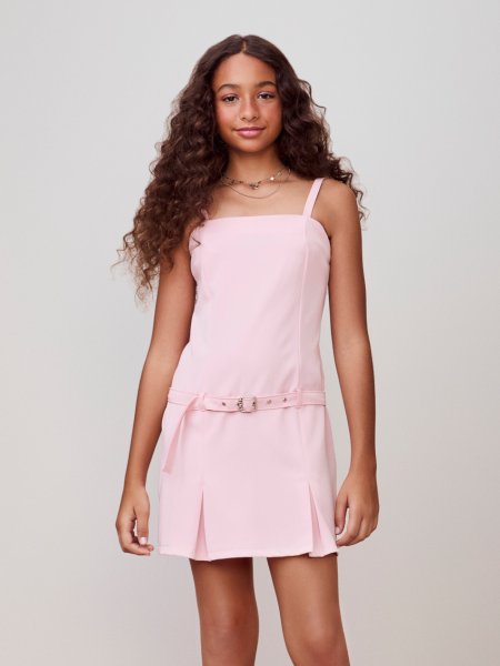 Vestido Rosa de Alfaiataria com Cinto