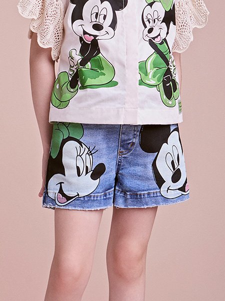 Short Jeans do Mickey e Minnie Mouse