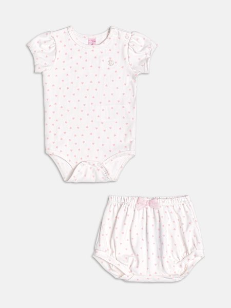 Conjunto Off White de Corações