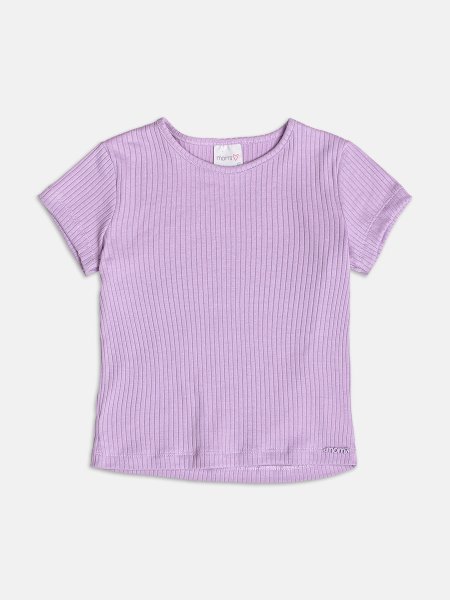 Blusa Básica Canelada Lilás