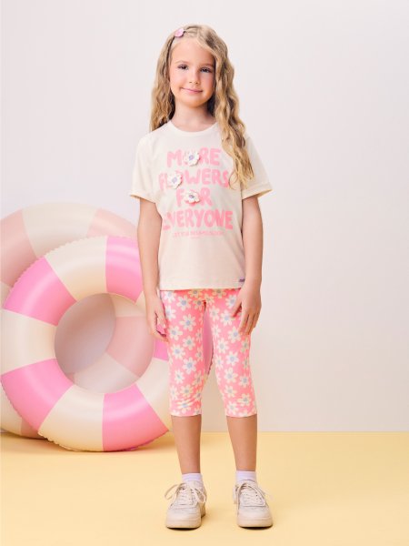 Conjunto Rosa Floral Neon