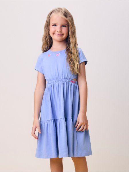 Vestido Azul com Abertura Lateral