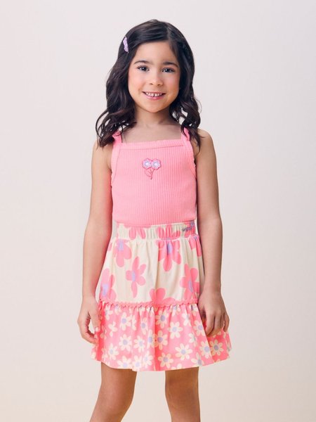 Conjunto com Patch de Florzinhas