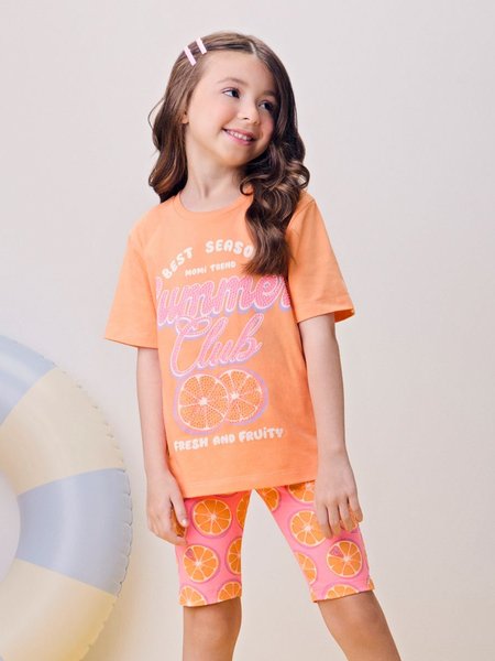 Conjunto Summer Club Fruit Print com Strass