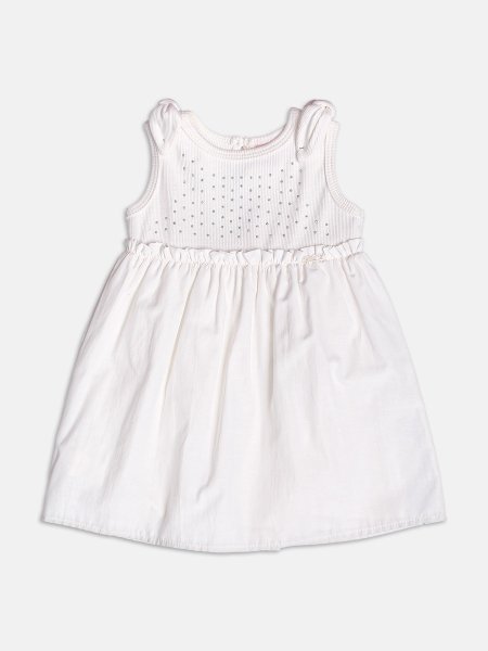 Vestido Off White com Strass