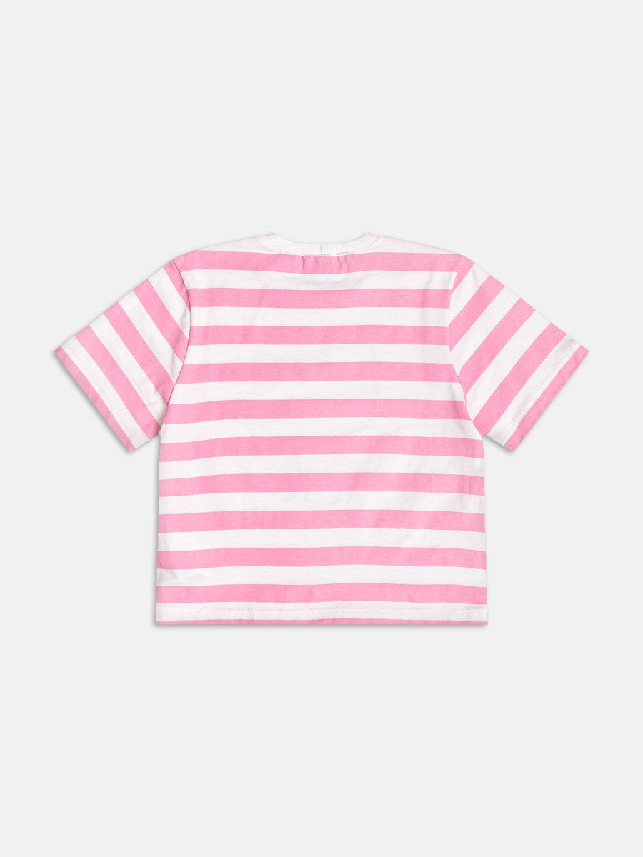 Blusa Rosa Listrada da Hello Kitty