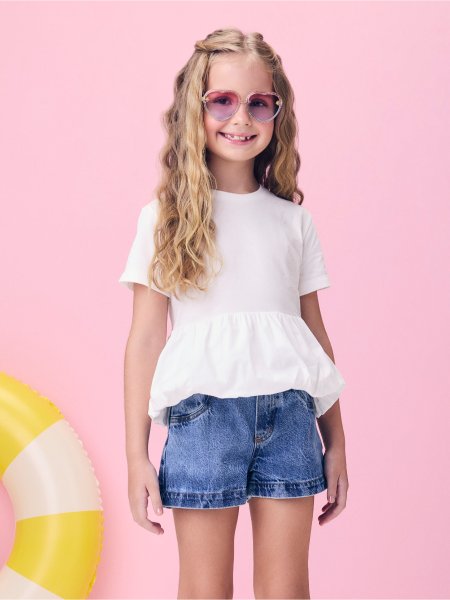 Blusa Balonê Off com Strass