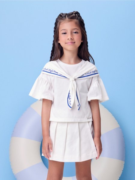 Blusa Off com Lenço Estampado