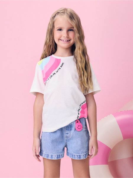 Blusa Off White de Arco-Íris