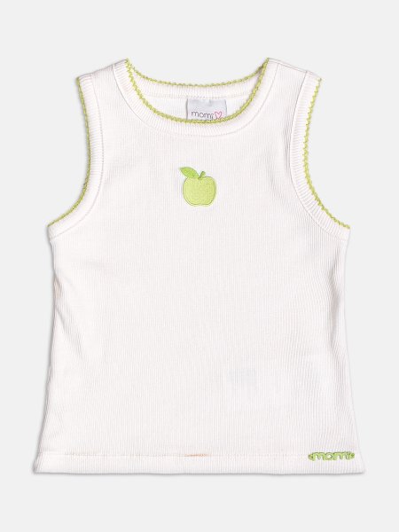 Regata Canelada com Patch Maçã Verde