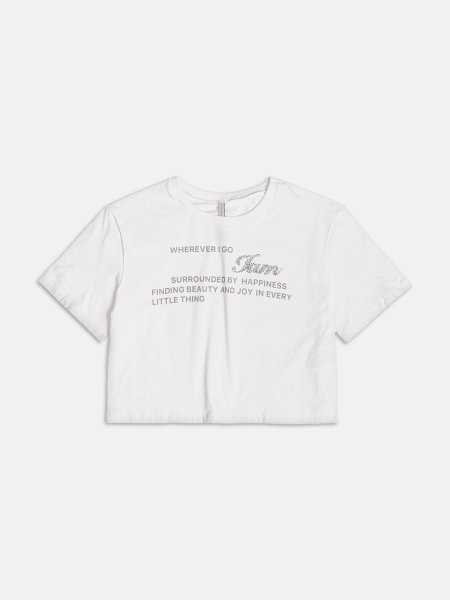 T-Shirt com Aplique em Strass