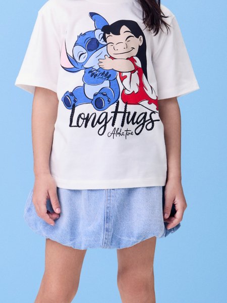 Saia Balonê em Jeans Claro