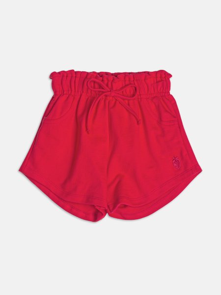 Short Moletom  Vermelho com Bordado