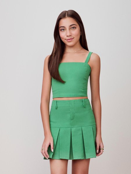 Conjunto Verde de Alfaiataria com Pregas