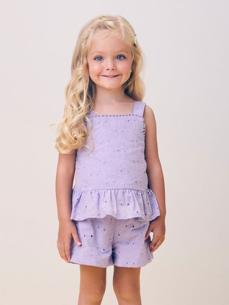 Conjunto de Laise Lilás com Babado