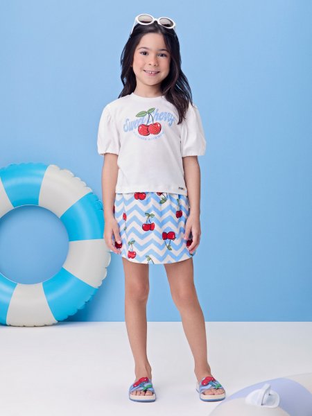 Conjunto Balonê de Cerejas com Pedrarias