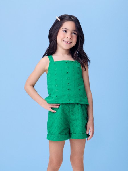 Conjunto de Laise Verde com Barra