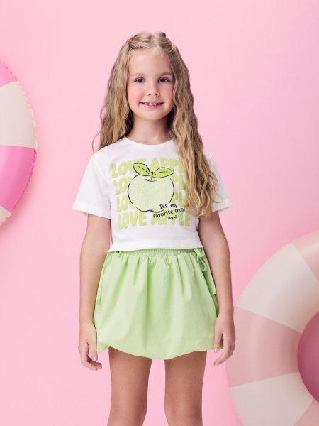 Conjunto de Maçã Verde com Pedrarias