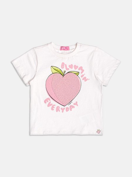 Blusa Off de Pêssego Com Strass