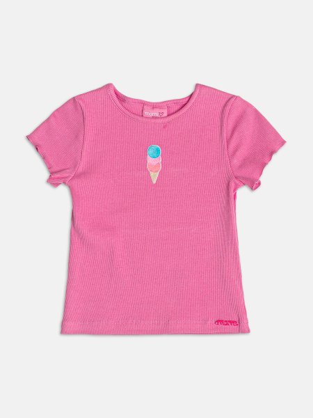 Blusa Canelada com Patch de Sorvete