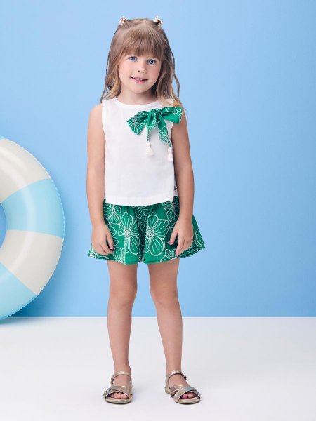 Conjunto Verde em Laise com Maxi Laço