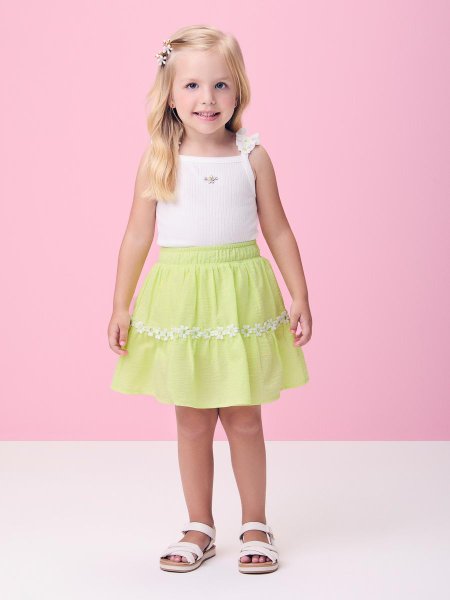 Conjunto Verde com Aplique de Flores