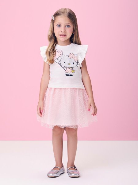 Conjunto Rosa em Tule da Hello Kitty