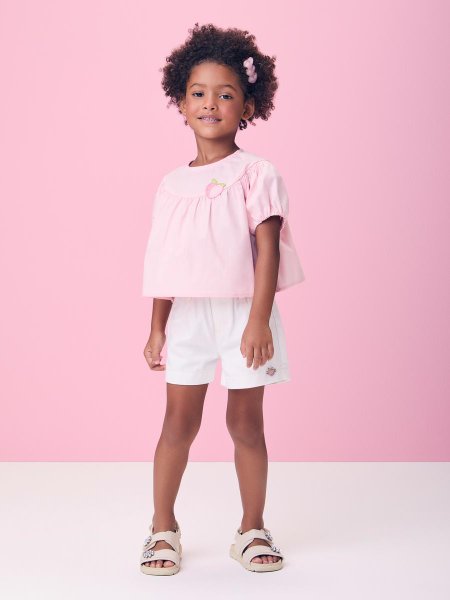 Conjunto Rosa com Patch de Pêssego