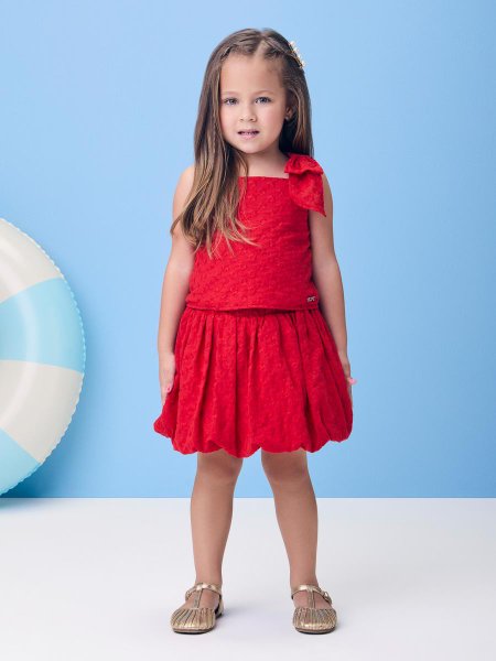 Conjunto de Laise Vermelho com Laço